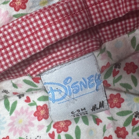 Disney X H&M Winnie the Pooh Vintage Style Red White Gingham Plaid Jacket 6-9M - Picture 15 of 16